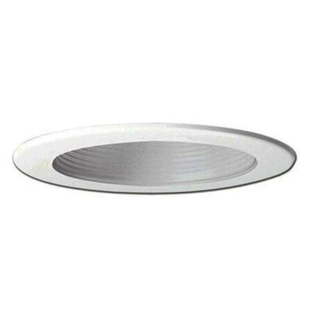 SUPERSHINE 4 in. Recessed Lighting Plastic Step Baffle with Trim Ring - White SU147839
